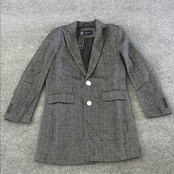 Braveman Men's Gray Herringbone Blazer/ Coat Size M - Picture 2 of 11